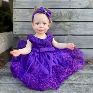 NWOT Dressy Daisy Baby Girl Dress Embroidered